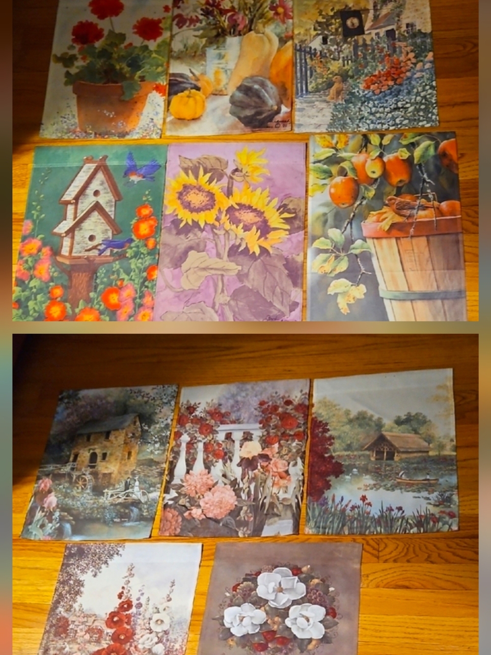 Set of 11 Floral & Rustic Garden Flags